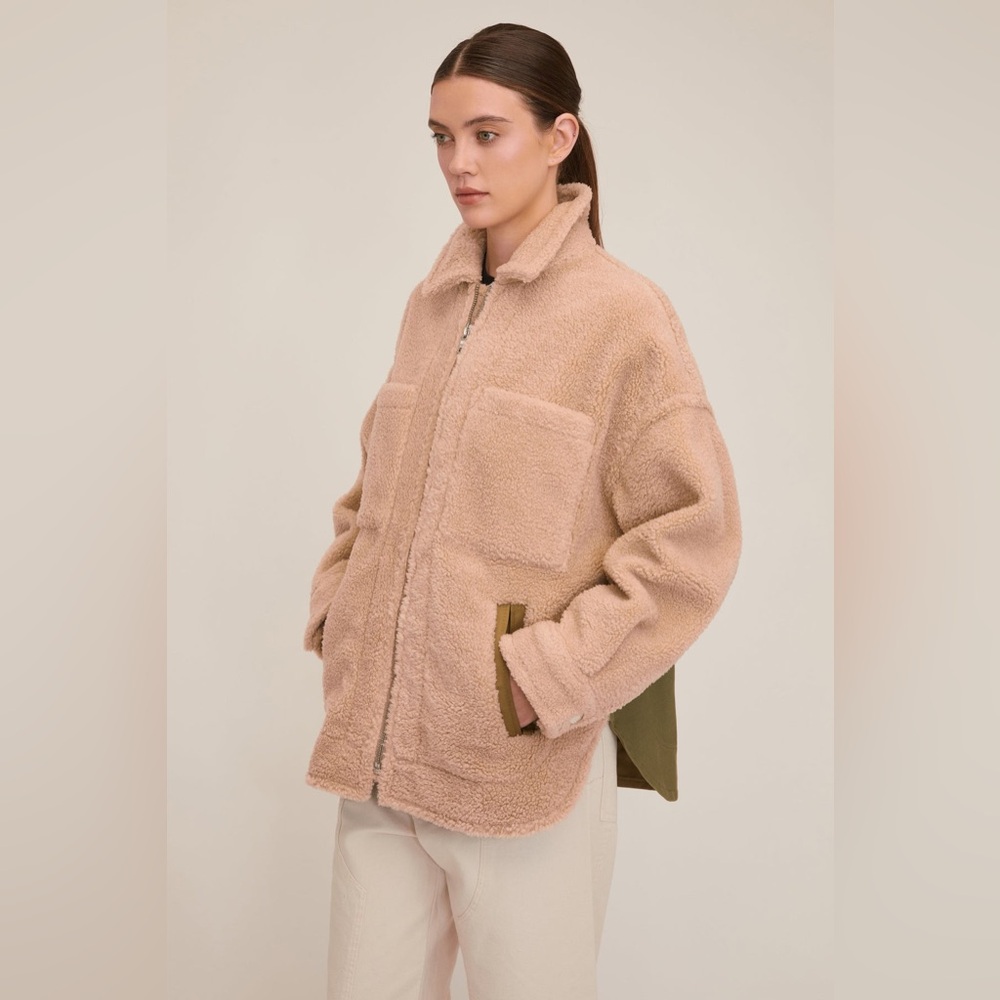 Marissa Webb Amari Sherpa Twill Jacket Oversized Small
